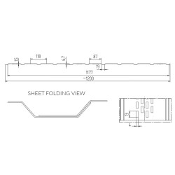 T-7-Pro Trapezoidal Perforated Sheet Metal Facade Cladding for External Walls and Ceilings - 1200mm width