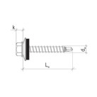 4.8 x 35mm Self-Drilling Screw With EPDM Washer For Fixing Steel Sheets In Wooden Substrate - WFD (250) - 7016