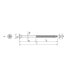 4.5 x 80mm Hardened Countersunk Flat head Wood Screw With Partial Thread, PZ - KMH (250 pcs)