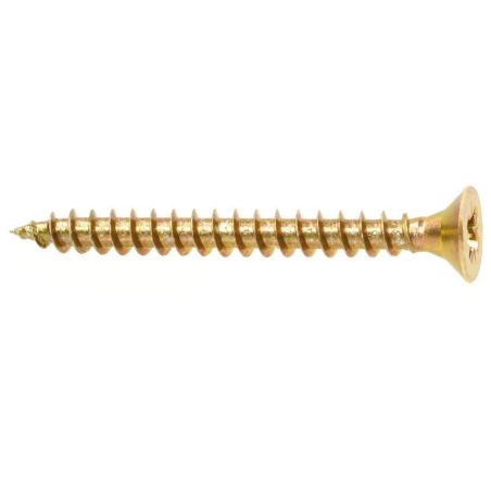 3.5 x 40mm Hardened Countersunk Flat Head Wood Screw With Full Thread, PZ - KMH (500 pcs)