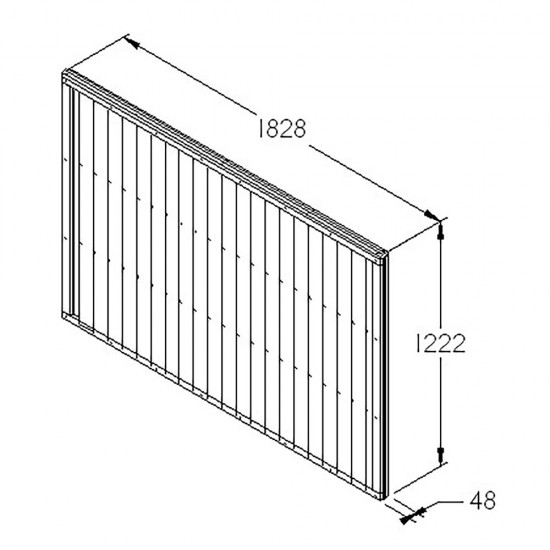 6ft x 4ft (1.83m x 1.22m) Forest Garden Closeboard Fence Panel Dip Treated