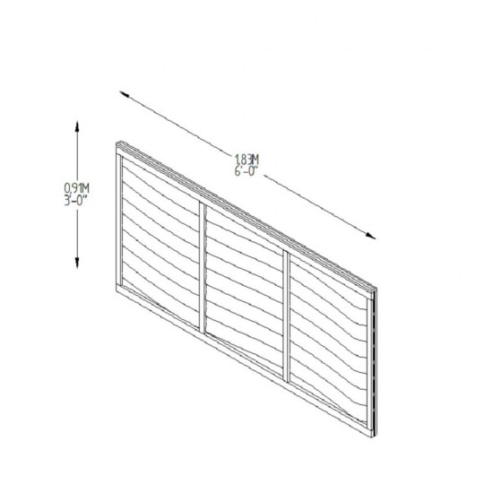 6ft x 3ft (1.83m x 0.91m) Forest Garden Trade Lap Dip Treated Fence Panel