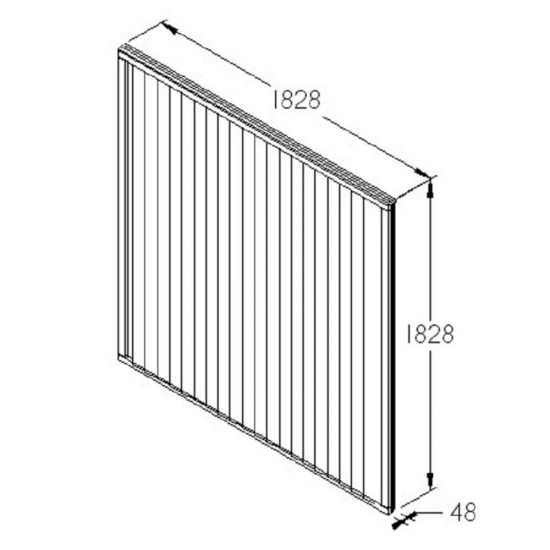 6ft x 6ft (1.83m x 1.83m) Forest Garden Closeboard Fence Panel Dip Treated