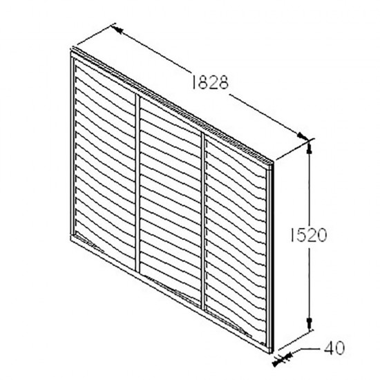 6ft x 5ft (1.83m x 1.52m) Forest Garden Trade Lap Dip Treated Fence Panel