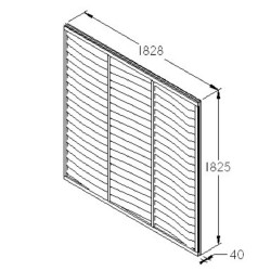 6ft x 6ft (1.83m x 1.83m) Forest Garden Trade Lap Dip Treated Fence Panel
