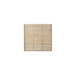 1.8m x 1.8m Forest Garden Pressure Treated Contemporary Slatted Fence Panel (Pack of 3)