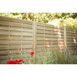 1.8m x 1.8m Forest Garden Pressure Treated Decorative Horizontal Hit and Miss Fence Panel (Pack of 4)