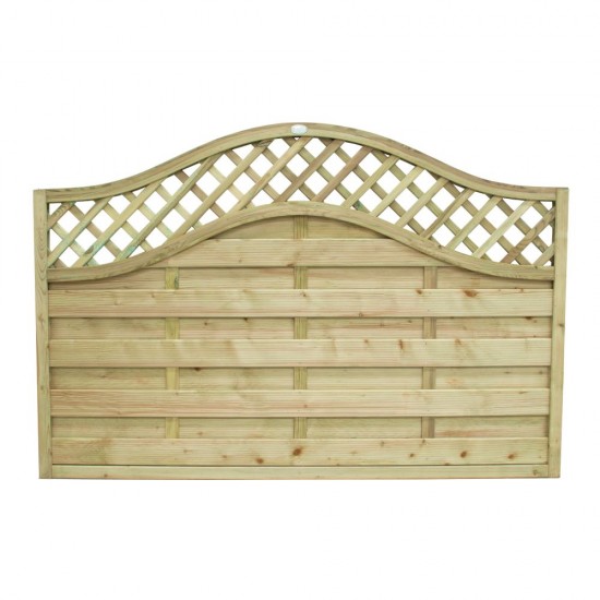 1.8m x 1.2m Forest Garden Pressure Treated Decorative Europa Prague Fence Panel (Pack of 3)