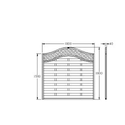 1800mm x 1800mm Forest Garden Europa Prague Fence Panel (Pack of 4)