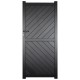 900 x 2200mm Cambridge Pedestrian Flat Top Gate with Diagonal Solid INFILL, LOCK, Lock Keep and Hinges (Black)
