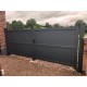 3250 x 1600mm Dartmoor Double Swing Flat Top Driveway Gate with Horizontal Solid Infill (Grey)