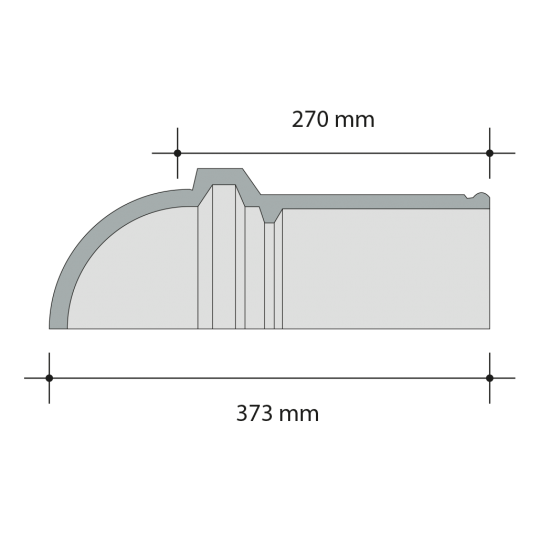 Roben Initial Ridge Tile Half-Round Big