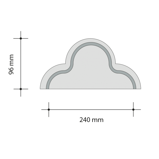 Roben Initial Ridge Tile Half-Round Big