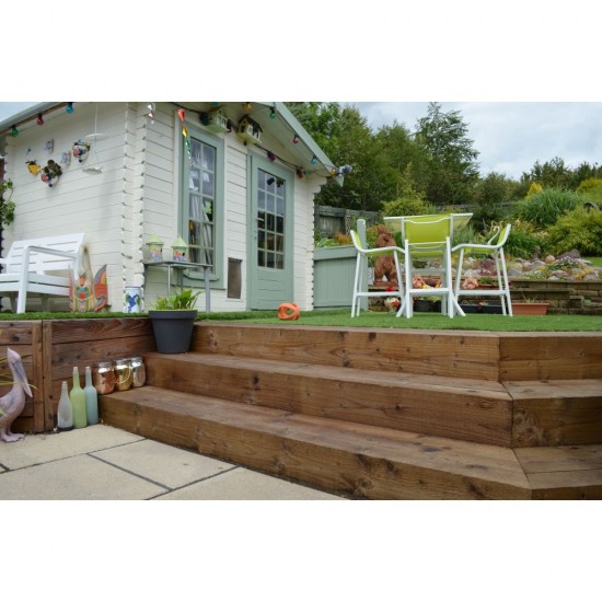 100mm x 200mm x 2.4m Incised Treated Timber Sleeper (Brown)