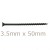 Box of 1000 3.5x50mm Drywall Screws - Coarse Thread Sharp Point