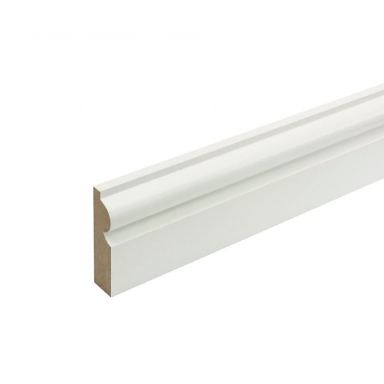 18 x 69mm x 2.44m MDF Painted Truprofile Torus Architrave
