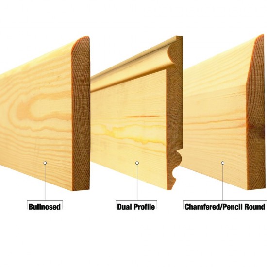 19mm x 75mm Skirting Board Timber Bullnosed Standard (Finished Size 14.5mm x 69mm)