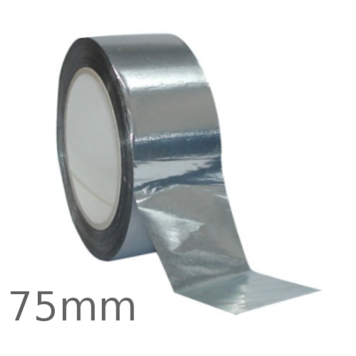 45m roll of 75mm Aluminium Self Adhesive Tape for Foil Faced Insulation